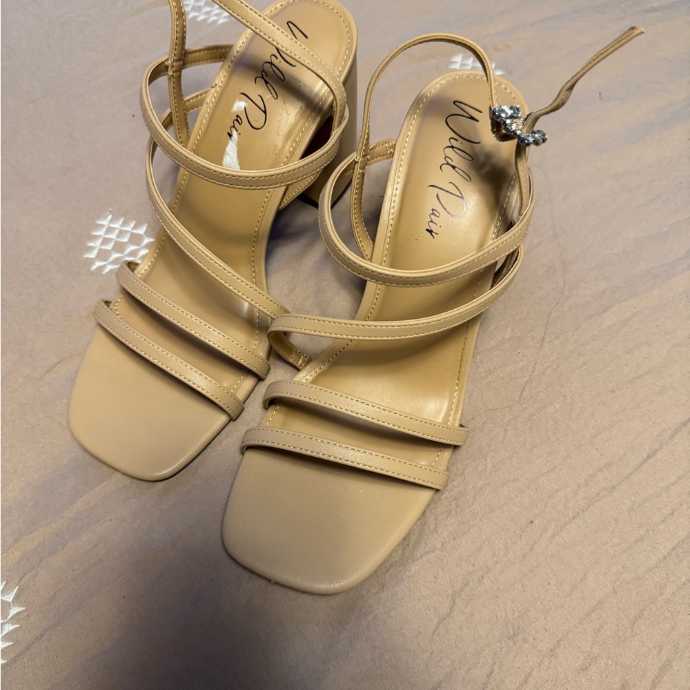 Wild Pair Beige Strappy Heels